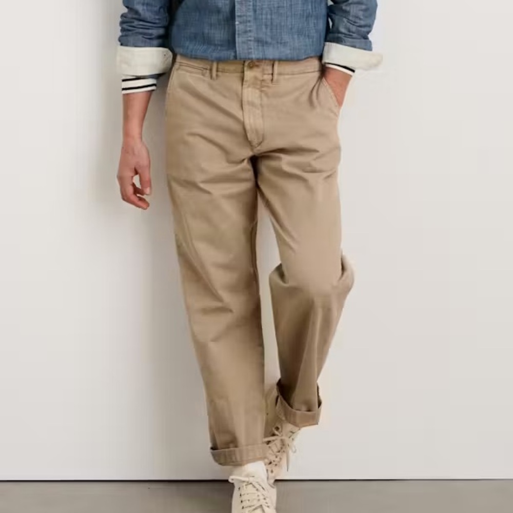 Alex Mill Vintage Washed Straight Leg Chino Pants Faded Khaki Size 38L